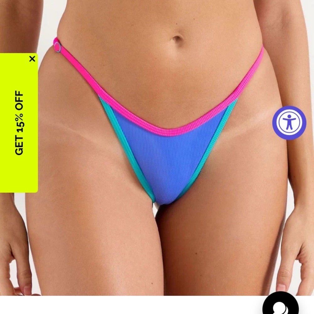 Vibrant Blue and Pink Bikini Set - Picture 3 of 7